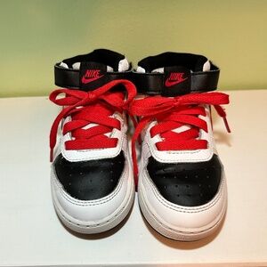 Nike Court Borough Mid 2 - White/Black/Red - Size 10C